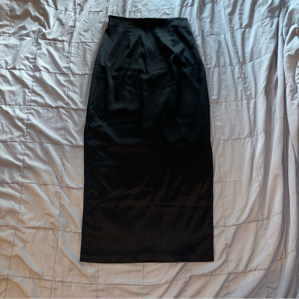 Byer too! Vintage long black skirt with side slits. Size 9.